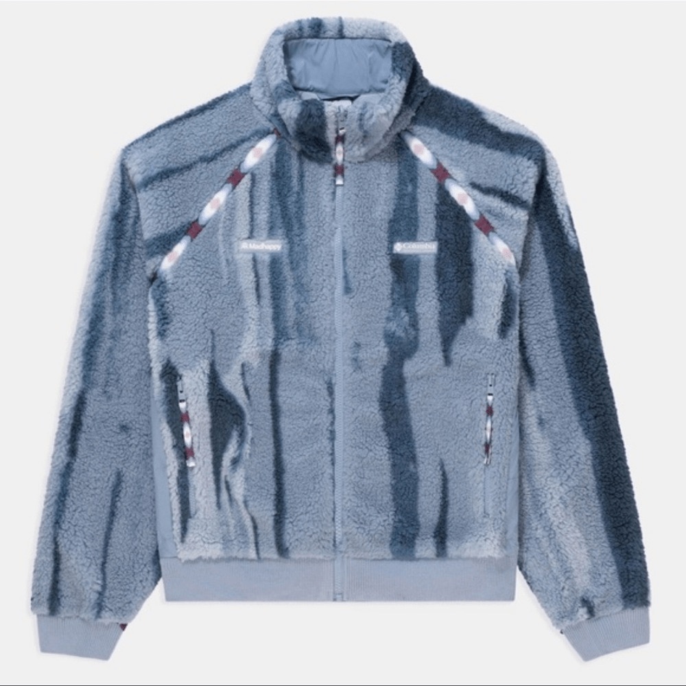 Madhappy for Columbia High Pile Fleece Full-Zip Large Light Blue NEW
